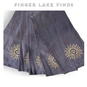 Six Spiral Sun Motif Napkins
